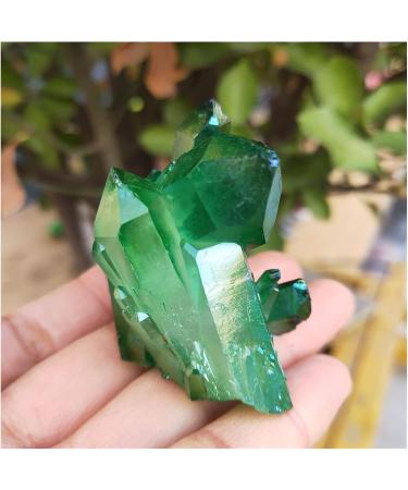 78grams Natural Green Angel Aura Quartz Crystal Cluster Titanium Coating Quartz Cluster Electroplating Stone Home Goods - Buy Online on GoSupps.com