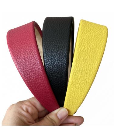 3pcs Wide Leather-like Headbands for Women Girls - Non-slip 1.5 inch Hair Hoops - Buy Online on GoSupps.com