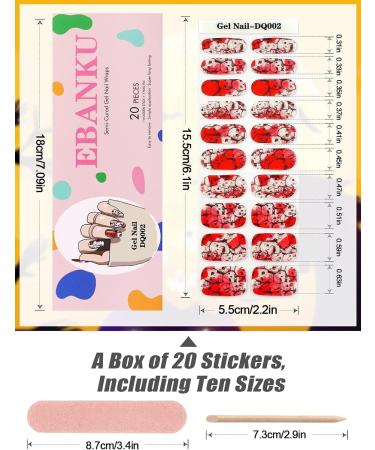 EBANKU Halloween Gel Nail Polish Strips - 20 Full Wraps Stickers with Skull Blood Design, Nail File and Stick - Buy Online on GoSupps.com