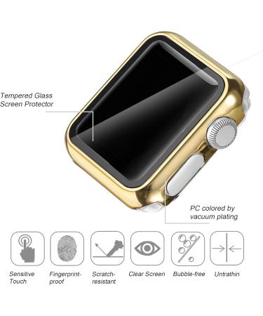 Secbolt 44mm Gold Apple Watch Band with Built-In Screen Protector | All-Around Protective Case for iWatch SE Series 6/5/4 - Buy Online on GoSupps.com