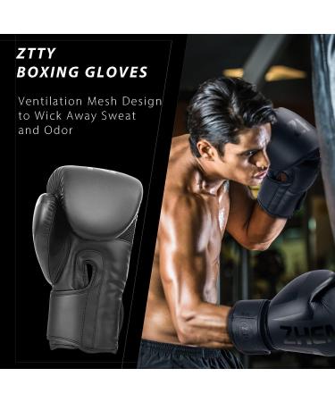 ZTTY Boxing Gloves - Pro Grade Sparring Training Fight Gloves 6oz BLACK | For Men & Women | Kickboxing, Muay Thai, MMA | Punching Bag - Buy Online on GoSupps.com
