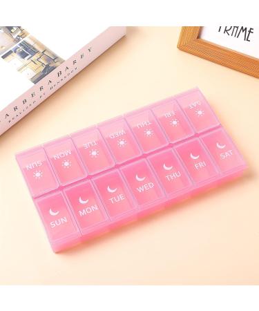 Buy WLLHYF AM/PM Large Pill Organizer - 7-Day Weekly Pill Storage Case for Vitamins & Supplements - Big Capacity Pink | International Shipping Available - Buy Online on GoSupps.com