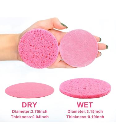 JALCH 60 Count Facial Sponges Compressed Face Sponge Natural Cleaning Sponge for Facial Cleansing Exfoliating Mask Makeup Removal (2.75 Inch Pink) - Buy Online on GoSupps.com