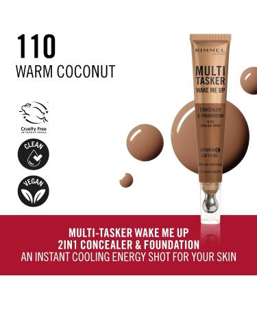 Coty Rimmel MultiTasker Wake Me Up Concealer & Foundation 110 Warm Coconut 20 ml - Buy Online on GoSupps.com