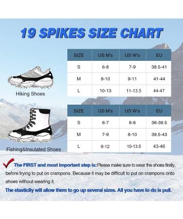 AUHIKE Crampons Ice Cleats Traction Snow Grips - Tear-Resistant Gasket, Safe for Hiking, Fishing, Jogging - Black Large - Buy Online on GoSupps.com