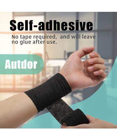 Autdor Tattoo Grip Cover Wrap - 12Pcs Disposable Cohesive Black Elastic Bandage Rolls - Buy Online on GoSupps.com