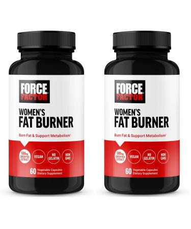 Force Factor Women s Fat Burner Metabolism Booster and Weight-Loss Supplement Support Green Tea Fat Burner Weight-Loss Pills to Help with Energy Diet and Exercise Vegan Non-GMO 60 Capsules 60 Count (Pack of 2)
