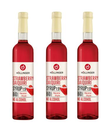 H LLINGER Sirop Strawberry Daiquiri Bio Sans Alcool Style Havana 1:9 3x500ml Liquide