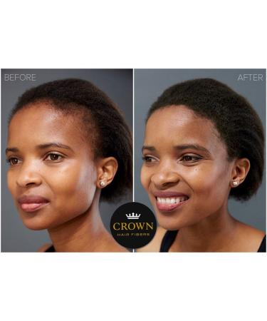 CROWN Hair Fibers for Thinning Hair (BLACK) - Instantly Thickens & Conceals Balding Areas - Natural Keratin Hair Loss Solution - 0.87oz/25g Bottle - Buy Online on GoSupps.com