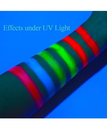 CCbeauty Professional Face Body Paint Set - 20 Colors for Halloween Neon Face Painting, SFX Cosplay & Costume Makeup | UV Glow + Classic Colors | Oil Based with 10 Brushes Included - Buy Online on GoSupps.com