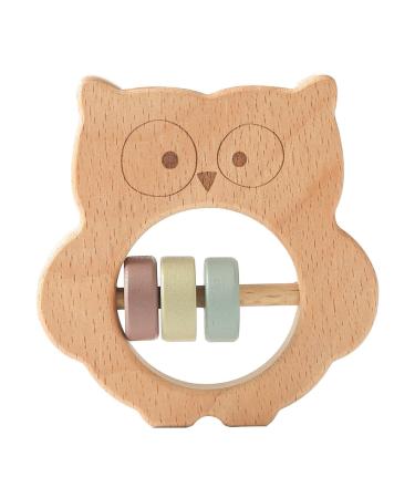Wood rattles for babies sweet bite rings made of wood for babies |Bite ring baby toys for teething relieves toothache improves the vision and hearing of the baby owl