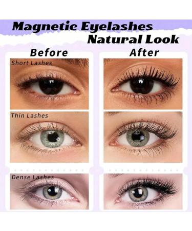 4Pairs Magnetic Eyelashes with Applicator Reusable Magnetic Eyelashes Magnetic Eyelashes Natural Look No Glue Needed Magnetic Lashes 3D Magnetic Eyelash Partner Set Magnetic Eyelashes without Eyeliner - Buy Online on GoSupps.com