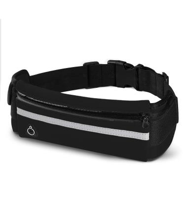 E Tronic Edge Running Belt for Women and Men Money Belt and Running Fanny Pack Hiking Fanny Pack Holder for Cell Phone Money and Keys Adjustable Belt Pouch fits Most Phone and Waist Sizes Black