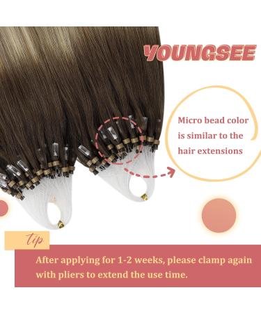 Youngsee Microring Extensions - Real Hair Balayage 50cm 1g - Braun & Blond Loop Hair Extensions | 50g/50s #3/8/22 - Buy Online on GoSupps.com