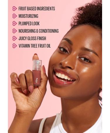 Kaja Juicy Glass Lip Oil - Hydrating Lightweight Lip Treatment with Vitamin Tree Fruit Oil | 01 Rose Hip Spritz | Vegan & Cruelty-Free for Glass Skin Finish - Buy Online on GoSupps.com