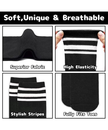 Olreco Toddler Soccer Socks - Kids Knee High Tube Socks with Stripes 3-6 Years - 2 Pack Black/White Pink/White - Buy Online on GoSupps.com