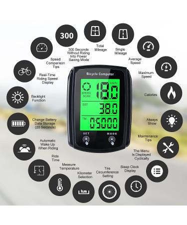 Wired Bike Computer Speedometer - Digital LCD Display MPH KM/H Odometer | Waterproof Cycling Computer - Buy Online on GoSupps.com