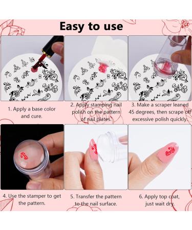 Ruijie Nail Art Stamping Set - 12 Templates with Snowflakes for Stunning Manicure Designs - Nail Transfer Tools for Creative Nail Art - Buy Online on GoSupps.com