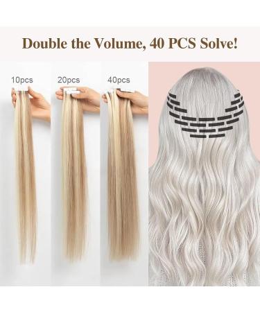 Tess Tape Extensions: 40 Pack Remy Real Hair 45 cm - Cheap Gold Blonde Balayage (#018/613) - 100g Tape-In Hair Extensions - Buy Online on GoSupps.com