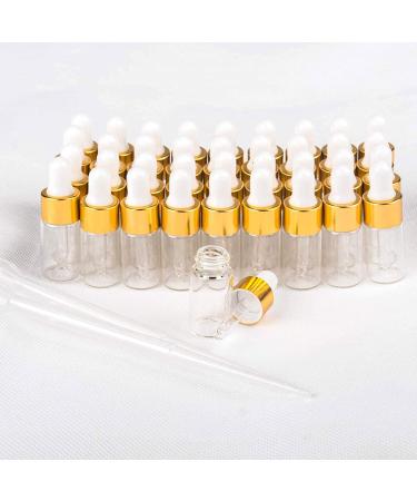 50 Pcs Mini Dropper Bottles Empty Glass Tincture Bottles with Golden Caps Perfume Sample Vials for Essential Oils&Body Oil&Liquids Traveling DIY Containers Included Pipette&Funnel (3ml) - Buy Online on GoSupps.com