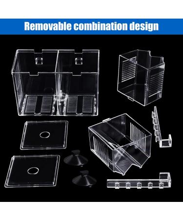 WEAVERBIRD Fish Breeder Box Clear Acrylic Aquarium Isolation Hatchery Feeding Boxes Perfect Isolator for Aggressive Fish Injured Fish Small Fish Shrimp Clownfish with 2pcs Sucker and Hook XL(Double Box) - Buy Online on GoSupps.com