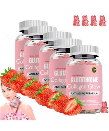 Glutathione Collagen Glow Gummies Glutathione Collagen Glow Glutathione Collagen Gummies for Women Glutathione Gummies for Skin Brightening Gummies Collagen Collagen for Women Gummies (5PCS)