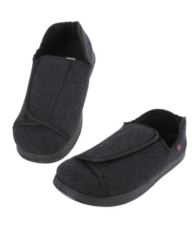 Mens Diabetic Shoes Edema Slippers with Adjustable Strap Extra Wide Comfortable Walking Shoes Indoor Outdoor Relief for Swollen Feet Elderly Adjustable Slippers - B 9