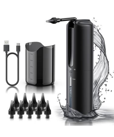 Ear Wax Removal - Electric Ear Irrigation Flushing System - FSA HSA Eligible - Water Powered Ear Cleaner with 4 Pressure Modes - Safe and Effective Ear Cleaning Tool - Water Resistant USB Rechargeable Black