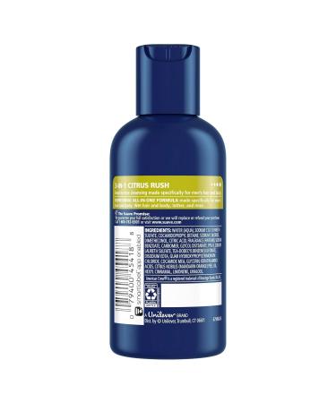Suave Men 3-in-1 Shampoo Conditioner & Body Wash - Citrus Rush 3 oz | Multi-Use Men's Grooming Product - International Shipping Available - Buy Online on GoSupps.com