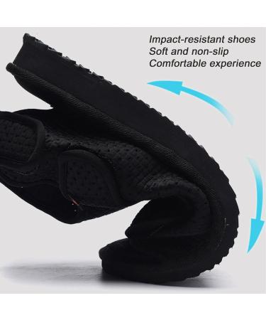 Unisex Open Toe Diabetic Shoes | Adjustable Arthritis Edema Slippers | Medical Cast Shoes for Plantar Fasciitis Bunions & Swollen Feet - Black 7.5 - Buy Online on GoSupps.com