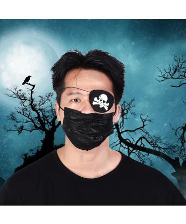 Ankroyu Skull Pirate Eye Patch 10pcs / sac pour les fournitures de f te d'Halloween (Cr ne en feutre de corde noire (avec des os)) - Buy Online on GoSupps.com