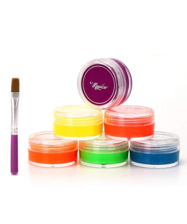Maydear 6 Colors Water Activated Eyeliner gel Set-UV Blacklight Body Face Paint Makeup   Dark Color Set