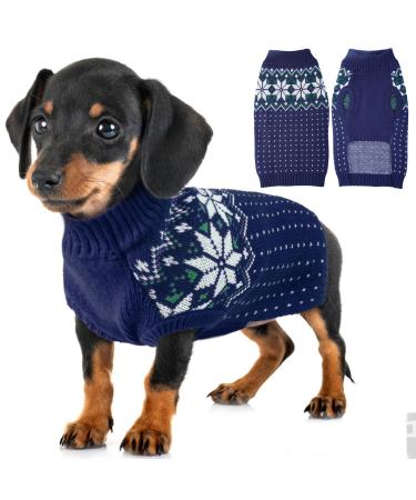 Katzinst dog sweater small dogs Christmas sweater dog dog sweater fleece dog sweater Christmas sweater for French bulldog dackel chihuahua yorkshire blue s s blue