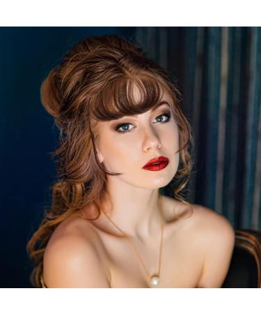 Beavorty Piece clip on bang hair barrettes for women Fake Ponytail hair extensions flat ponytail wigs bangs hair clip thick Cosplay hair clips for curly hair fake bread real person women's Light Brown - Buy Online on GoSupps.com