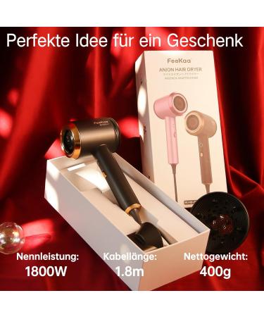 FEEKAA Ions Hair Dryer - 100 Million Negative Ions for Shiny Hair | Travel-Friendly Curly Hair Styling with Rotating Magnetic Nozzle & Diffuser - Matte Black - Buy Online on GoSupps.com