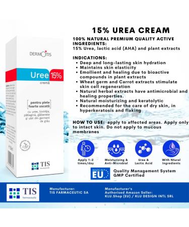TIS 15% Urea Cream for Eczema Keratosis & Dry Skin | Healing with Lactic Acid & Wheat Germ Soap | 25g - Buy Online on GoSupps.com