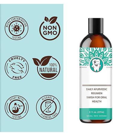 Mouthwash - 237 ml of natural alcohol-free mouthwash for cleaning teeth | with tongue scraper and toothbrush for oral hygiene health and repairing dry teeth - Buy Online on GoSupps.com