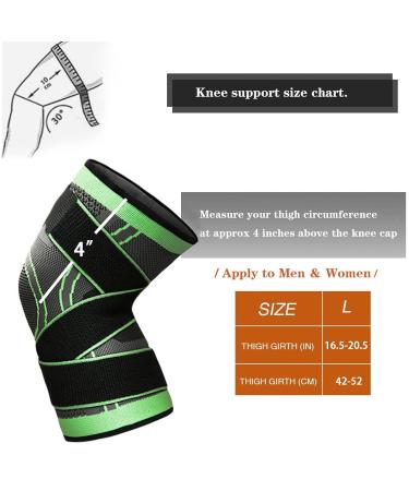 KDDSSS 2PCS Knee Support Brace for Arthritis ACL Meniscus Tear - Adjustable Sleeves for Sports Running Men Women (L) - Buy Online on GoSupps.com