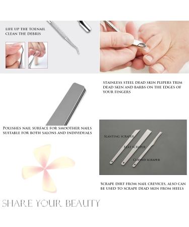 26-in-1 Professional Pedicure Tools Set - Stainless Steel Foot Care Kit for Men and Women - Foot File, Callus Remover, Travel-Friendly - Buy Online on GoSupps.com