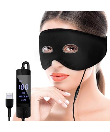 KOVNLO Sinus Relief Mask Moist Washable Electric face Heating pad with 3 Heat & 7 Timer Settings Sinus Pressure Relief mask for Sinus Infection Sinusitis Migraine Tension Headache TMJ Black