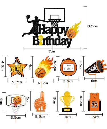 9pcs Basketball Cake Topper - Basketball Cake Decorations Boys Age 10 Cupcake Toppers Basketball Cake Topper Birthday Basketball Topper Basketball Cake Decorations for Boys - Buy Online on GoSupps.com