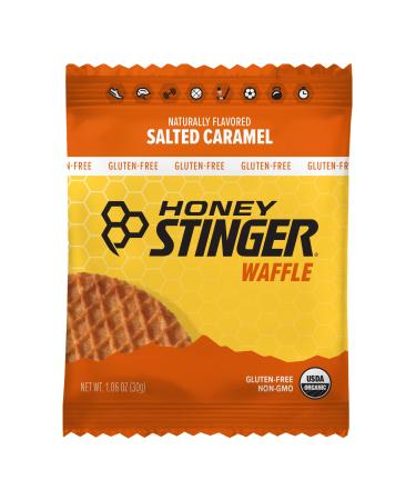 Honey Stinger Organic Gluten Free Salted Caramel Waffle | Energy Stroopwafel for Exercise, Endurance and Performance | Sports Nutrition for Home & Gym, Pre & Post Workout | Box of 16 Waffles, 16 Count (Pack of 1) Salted Ca