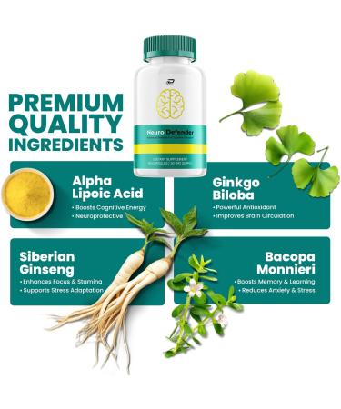 Neuro Defender Supplement Capsules NeuroDefender Natural Blend Formula Focus Memory Support and Reviews (5 Pack 300 Capsules) - Buy Online on GoSupps.com