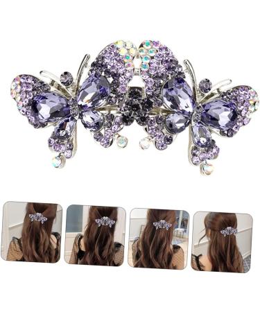 DOITOOL Hairpin Hair Jewels for Women Wedding Hair Clips for Brides Back Hair Barrette Retro Hair Barrette Keychain Comb Women Hair Accessories Back Hair Clip Miss Purple Spring Zinc Alloy - Buy Online on GoSupps.com