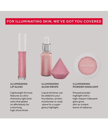 Shop Mirabella 4-Piece Makeup Set - Illuminizing Holiday Gift for Women & Girls | Talc-Free Paraben-Free | Lip Gloss Glow Drops & More - Buy Online on GoSupps.com