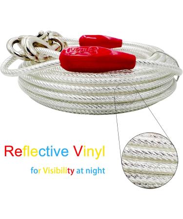 Petest Reflecting Integration Leash for Dogs (10-250 lbs) - Available in 10ft to 40ft Lengths - Red & Silver - Buy Online on GoSupps.com