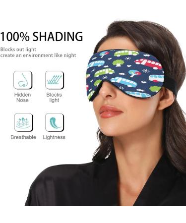 WELLDAY Bus Pattern Sleep Mask | Soft Comfort Blindfold for Men and Women | Adjustable Strap | Blockout Light for a Restful Sleep - Buy Online on GoSupps.com
