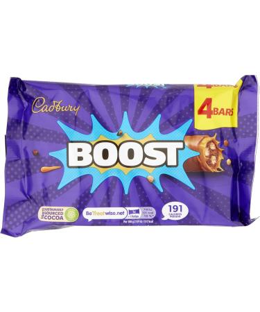  Cadbury Cadbury Boost Original Pack of 4 chocolate bars filled with biscuits and cocoa with chewy caramel and Cadbury milk chocolate 37g - Buy Online on GoSupps.com