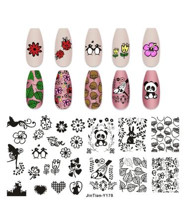 LoveOurHome 8pc Nail Stamping Kit | Geometric Flower Heart Designs | French Manicure Stamps for Women and Girls - Buy Online on GoSupps.com