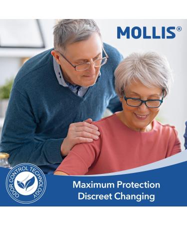 Mollis Incontinence Pants XL - Absorbent Disposable Diaper Pants for Adults Unisex Optimal Overnight Protection 16 Pieces - Buy Online on GoSupps.com